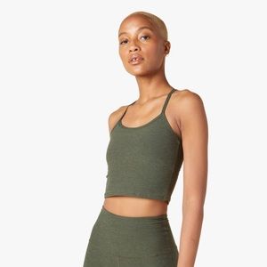 Beyond Yoga Spacedye Slim Racerback Cropped Tank - Eden Heather Green